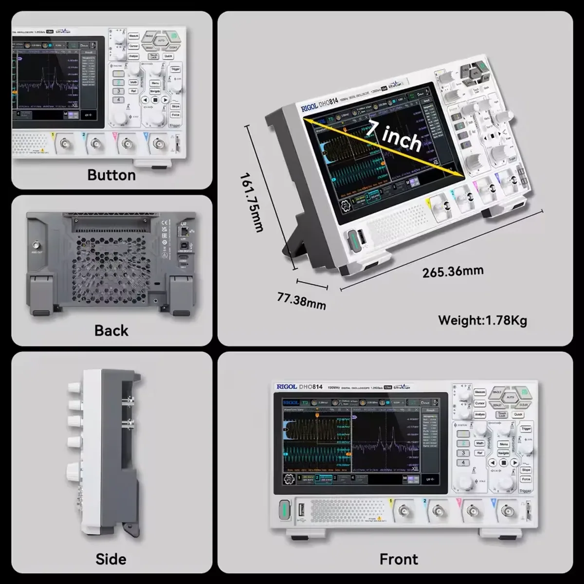 Digital Oscilloscope | 12-bit 70 or 100MHz 25Mpts | DHO800 Series - Thumbnail 2