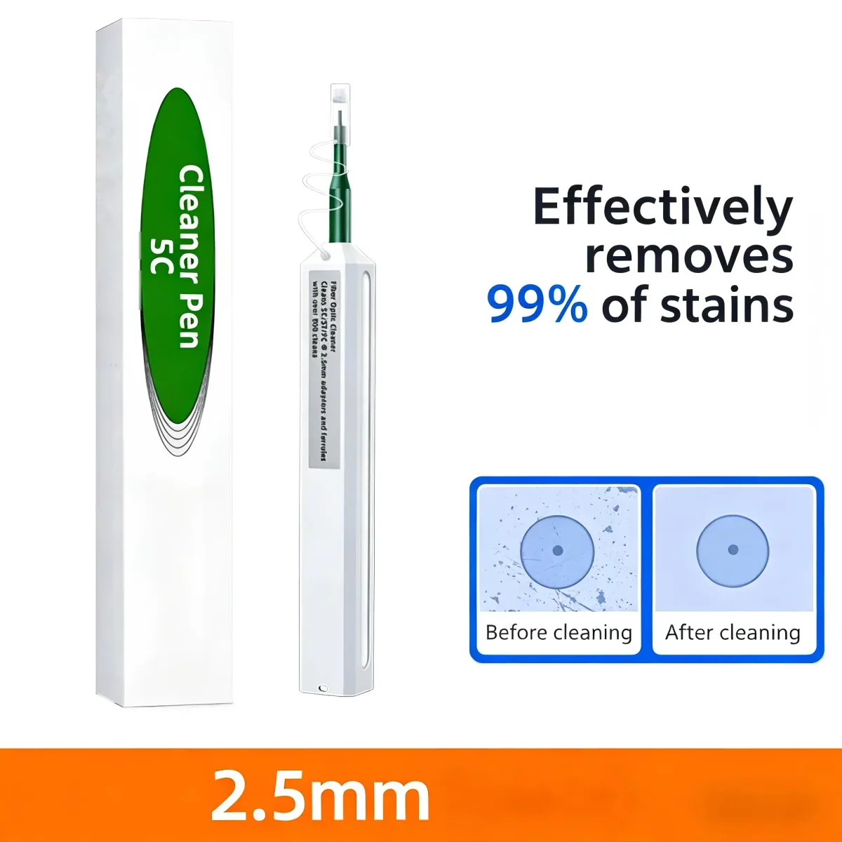 Fibre Optic Cleaning Pen 2.5mm | SC, FC, ST Connectors | Over 800 Cleans - Thumbnail 3