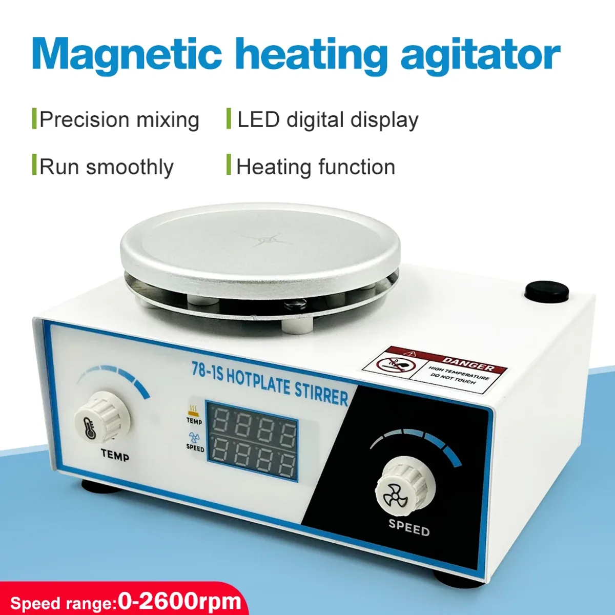 Magnetic Stirrer Hot Plate | 0-2600RPM | 280°C | 2000ml Working Capacity