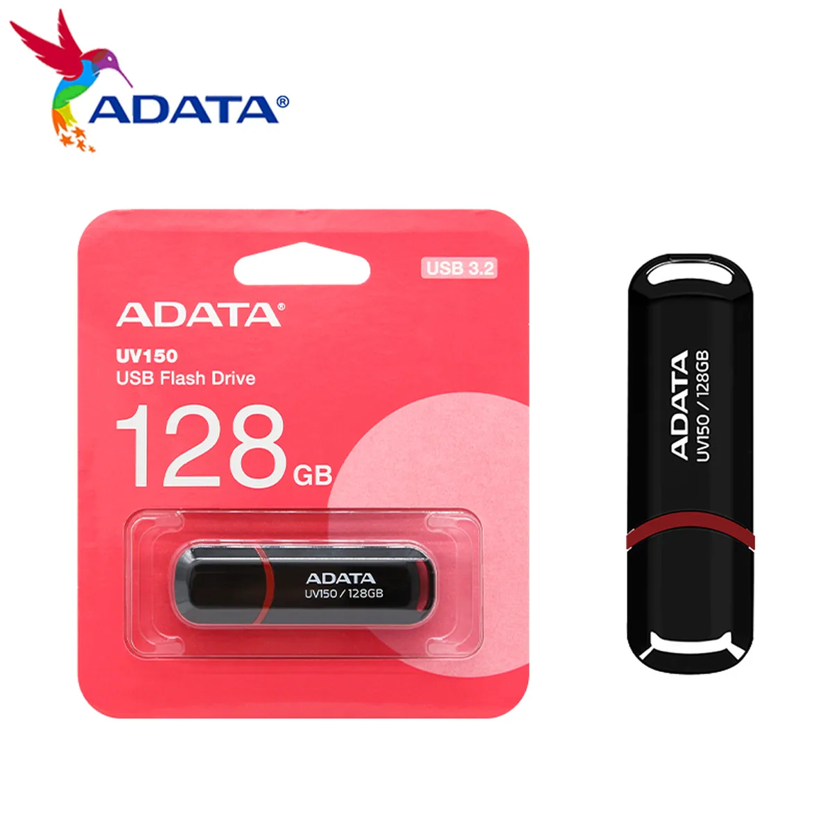 Flash Drive 128GB | USB 3.2 High-Speed | Portable Black Memory Stick