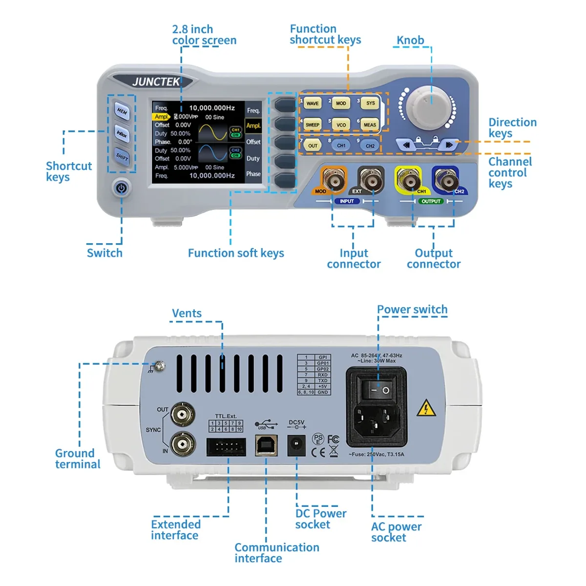 Arbitrary Waveform Generator JDS8060 or JDS8080 | 60 or 80MHz | 275MSa/s - Thumbnail 3