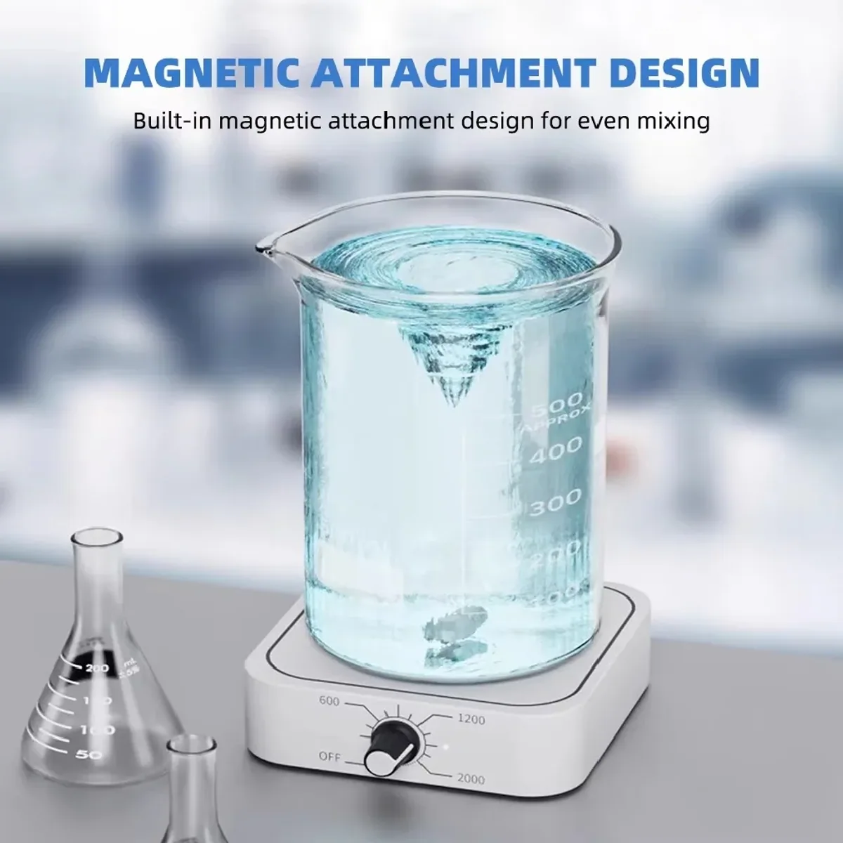 USB Rechargeable Magnetic Stirrer 2608C1 | 200 to 2000RPM | 1.0 to 1.5L - Thumbnail 5