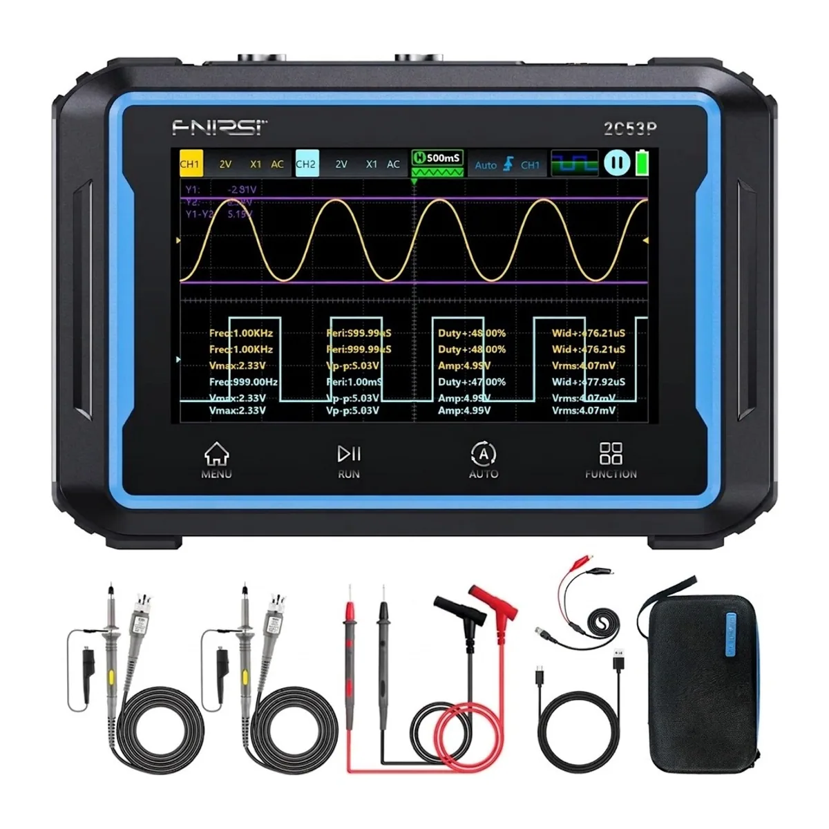 Touchscreen Oscilloscope Multimeter 2C53P | 2CH 50MHz 250MSa/s | 3 in 1
