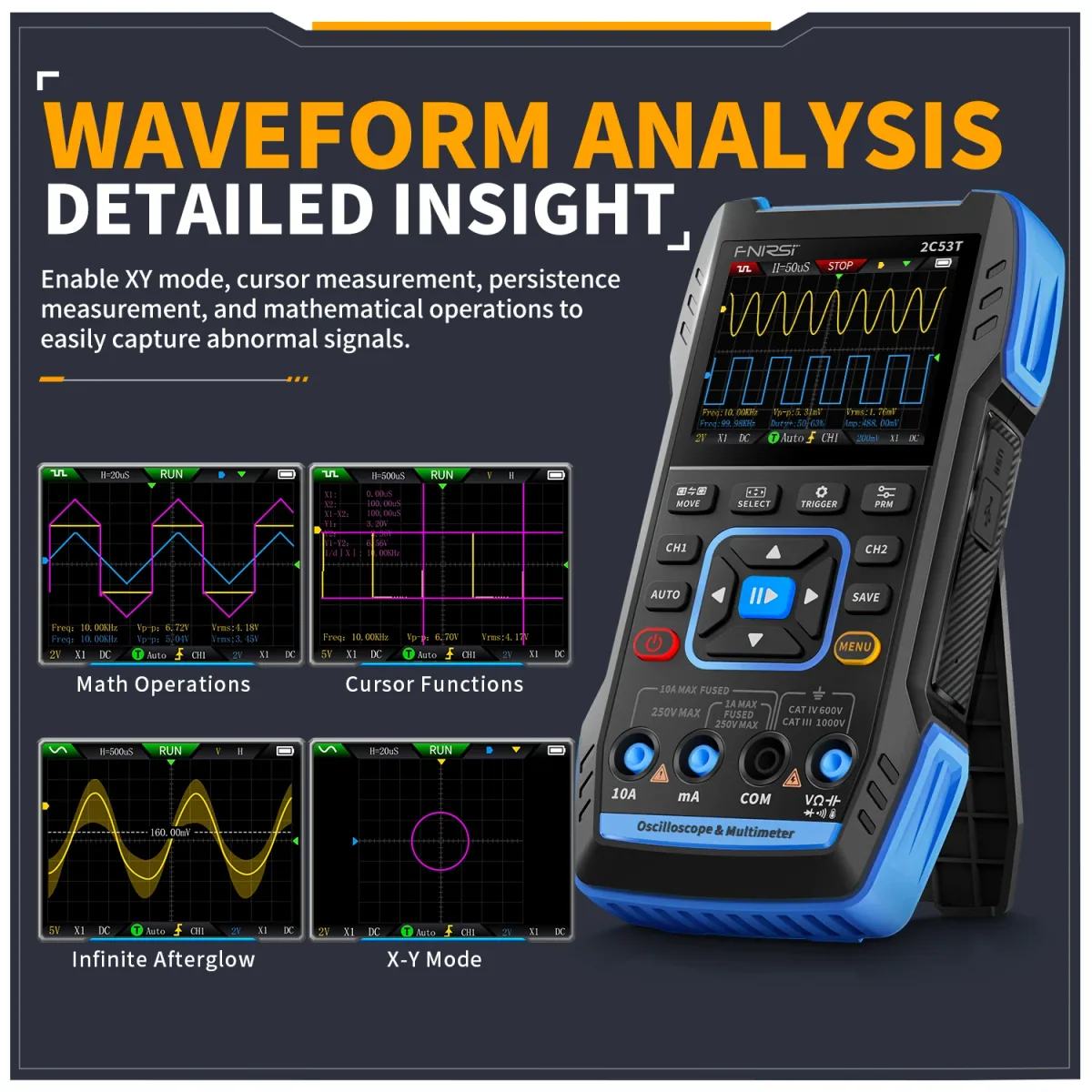 Handheld Oscilloscope Multimeter 2C53T/2C23T | 2CH up to 50MHz | 3 in 1 - Thumbnail 2