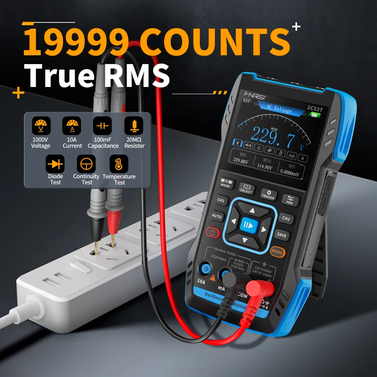 Handheld Oscilloscope Multimeter 2C53T/2C23T | 2CH up to 50MHz | 3 in 1 - Thumbnail 3