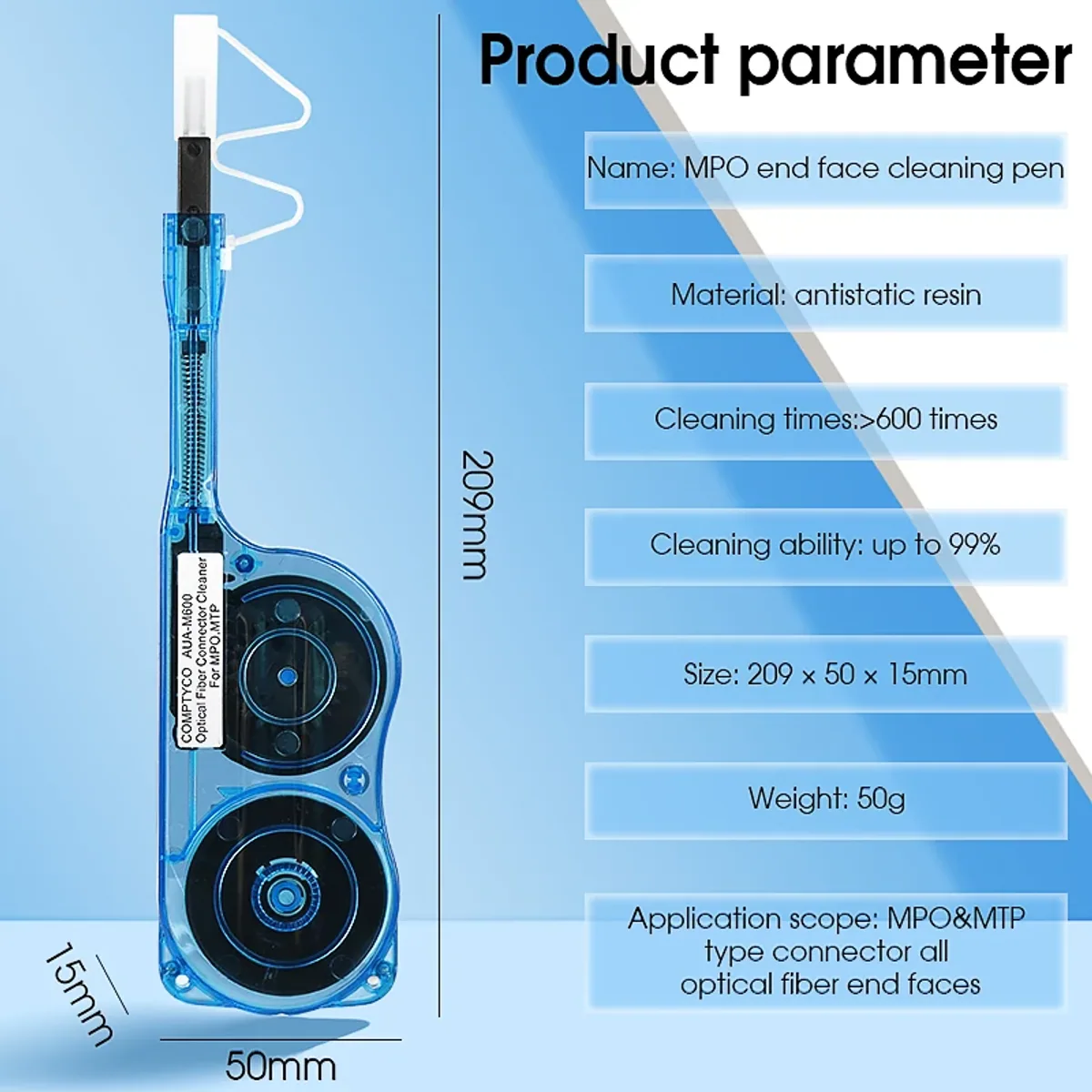 MPO/MTP Fibre Cleaning Pen AUA-M600 | Over 600 Cleans | Male and Female - Thumbnail 4