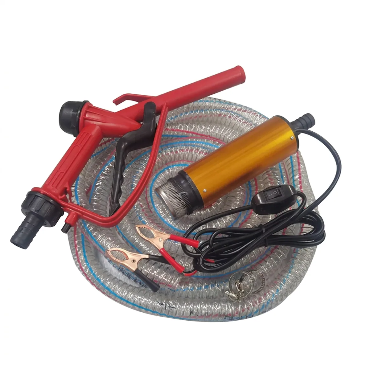 Pump Kit with Refueling Gun | 4m Hose Stainless Steel | 12V 24V 51mm - Thumbnail 6