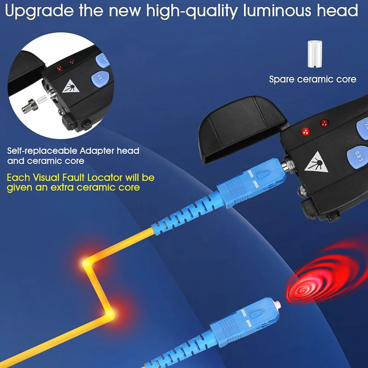 Visual Fault Locator 650nm | 1mW to 50mW | Rechargeable, 2.5mm SC/FC/ST - Thumbnail 7