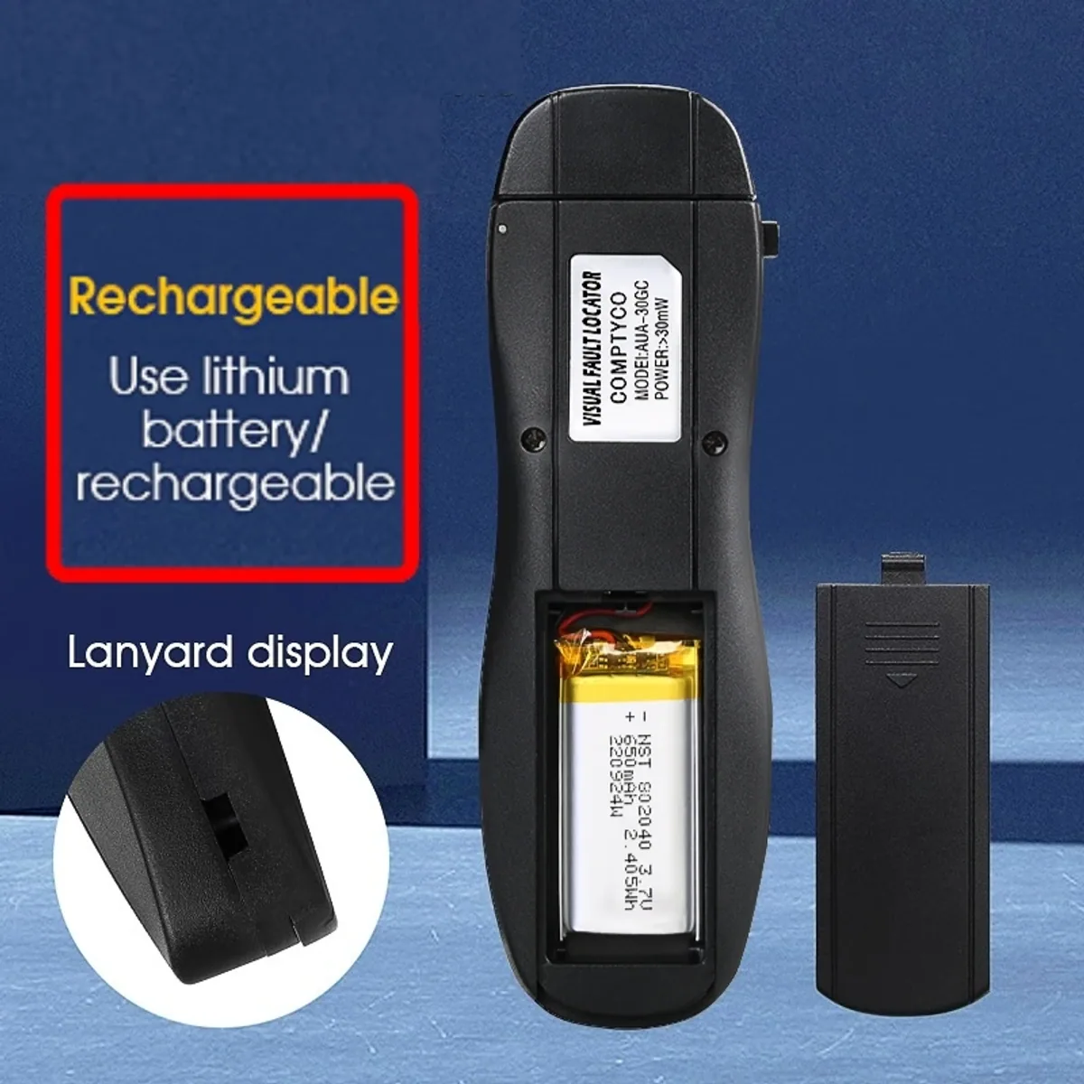 Visual Fault Locator 650nm | 1mW to 50mW | Rechargeable, 2.5mm SC/FC/ST - Thumbnail 4