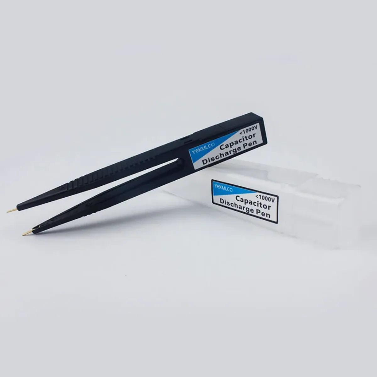 Capacitor Discharger | Black Tweezer Pen with LED | 10 to 1000V