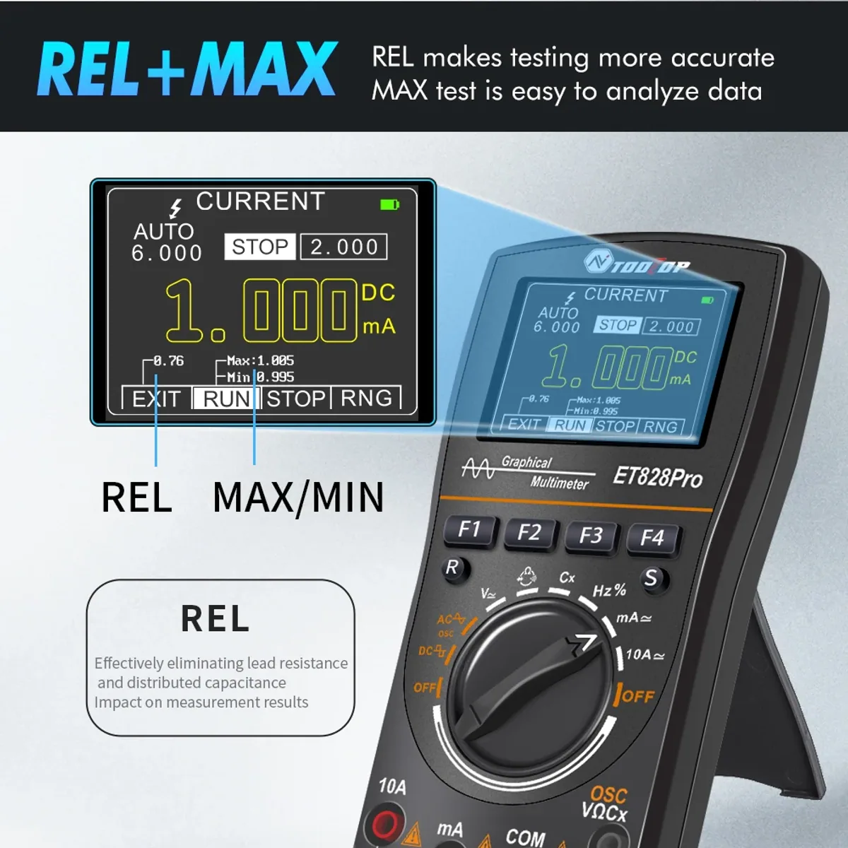 Automotive Oscilloscope Multimeter ET828Pro | 10MHz 50Msps | 6000 Count - Thumbnail 2