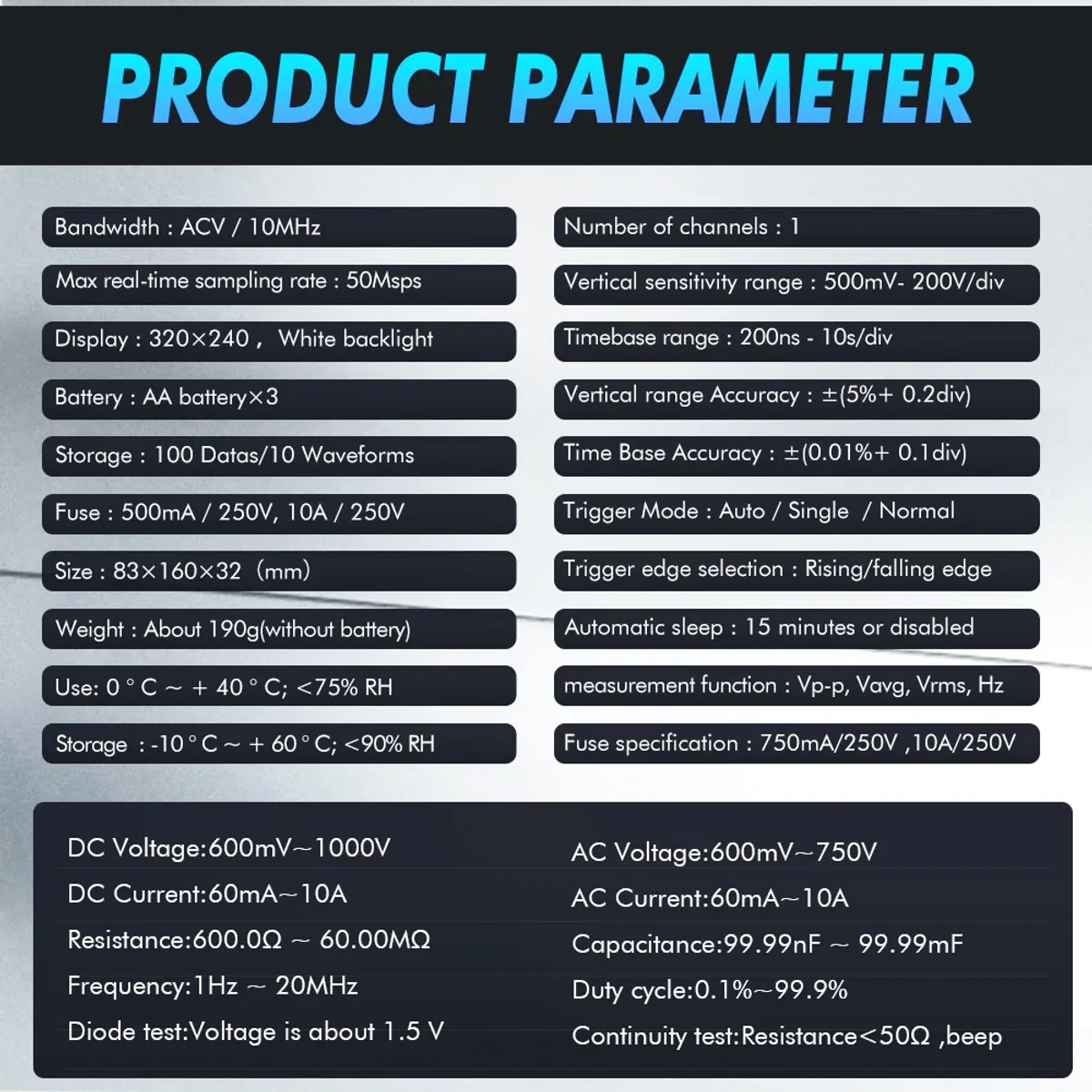 Automotive Oscilloscope Multimeter ET828Pro | 10MHz 50Msps | 6000 Count - Thumbnail 5