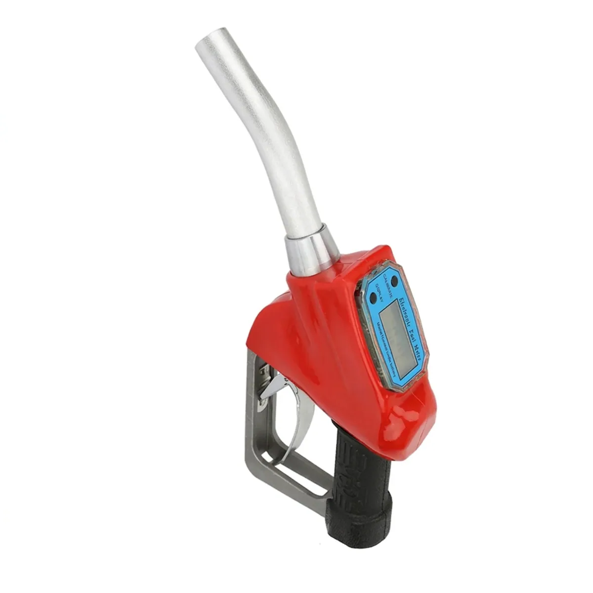 Digital diesel flow meter nozzle dispensing gun equipped with clear LCD readout screen