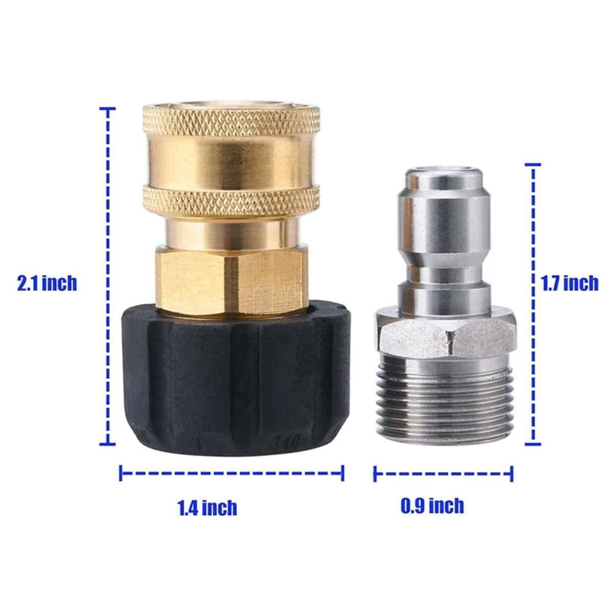 Pressure Washer Hose Adapter M22 to 3/8 Quick Connect | 5000 PSI - Thumbnail 2