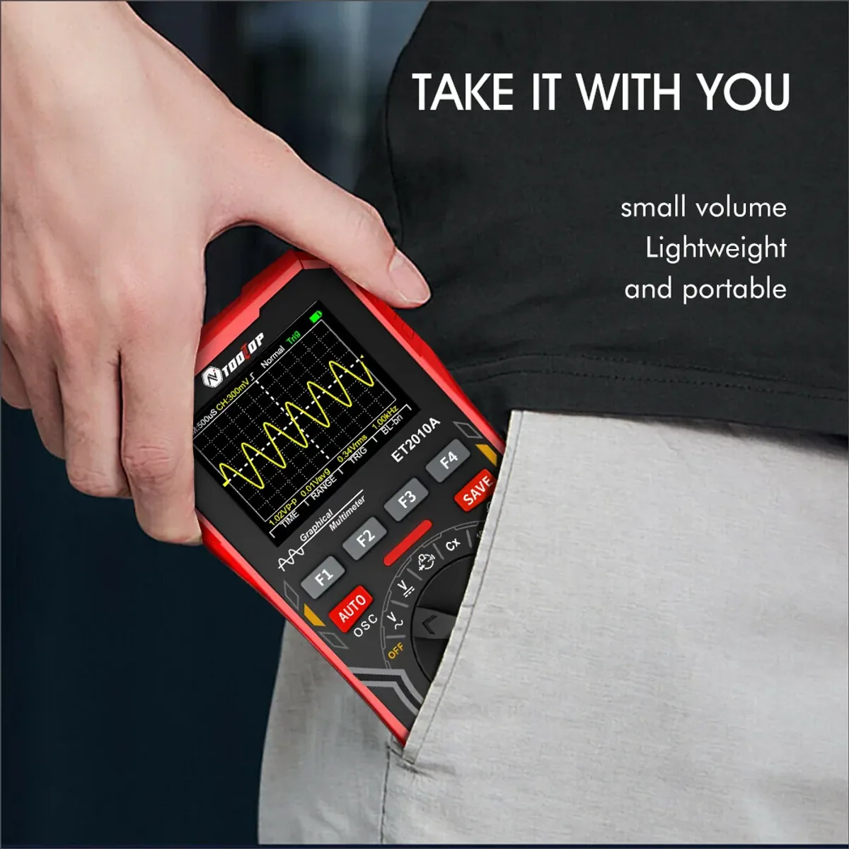 Multimeter with Oscilloscope ET2010A | 1MHz 2.5Msps | 4000 Count Auto Range - Thumbnail 5
