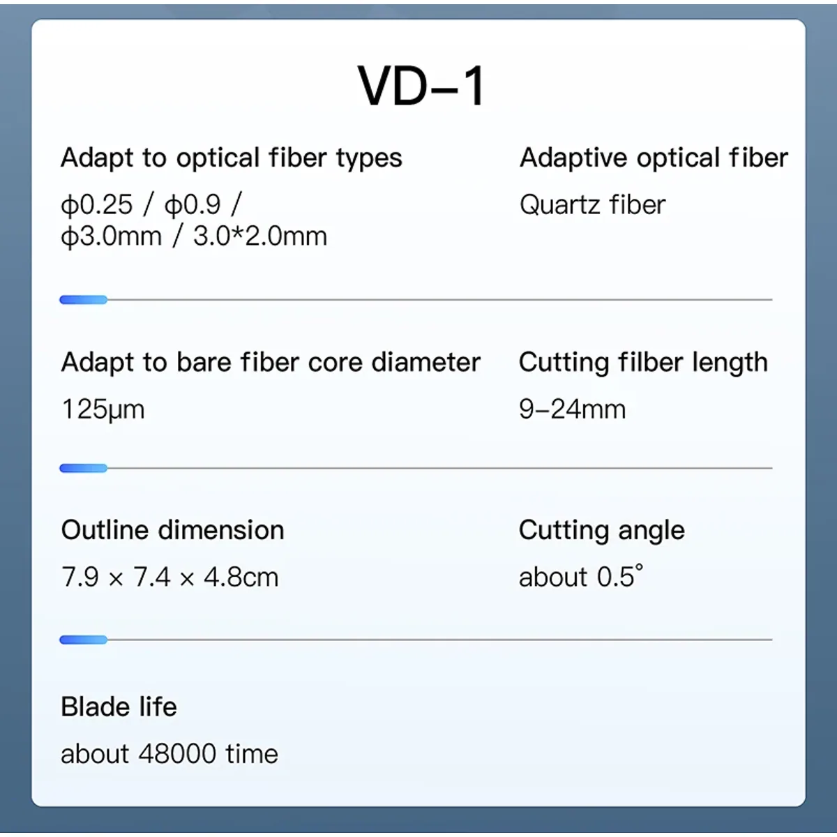 Optical Fibre Cleaver VD-1 | One-Step Cut | 28-Face Blade, 48000 Cuts - Thumbnail 5