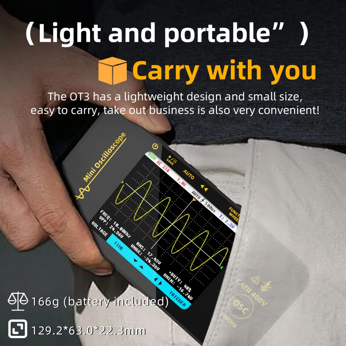 Handheld Oscilloscope OT3/OT5 | 10MHz 48MSa/s or 50MHz 200MSa/s | 3.2 Inch - Thumbnail 4