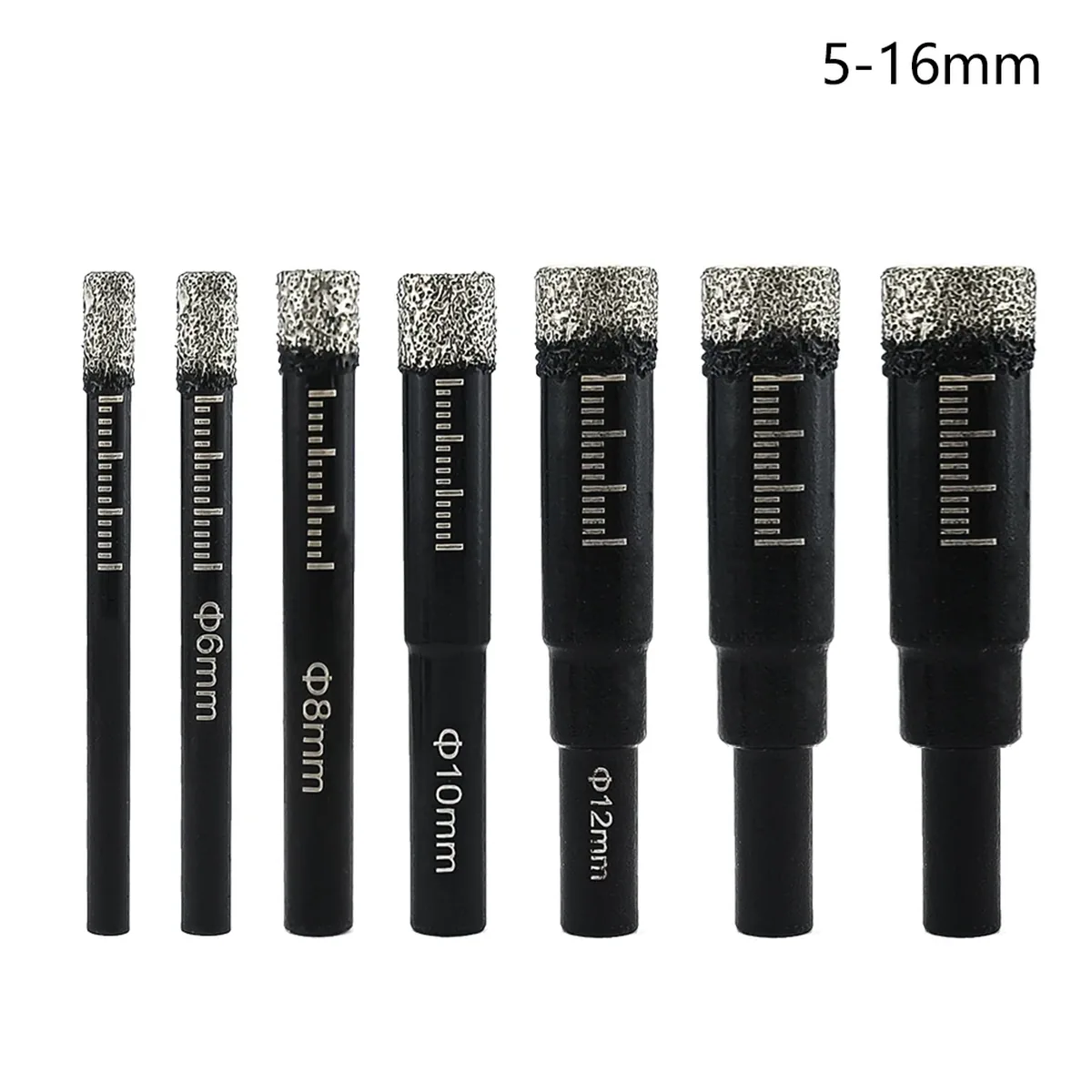 Diamond Hole Saw Set | Dry-Cut for Porcelain, Tile & Glass | 5-16mm Sizes