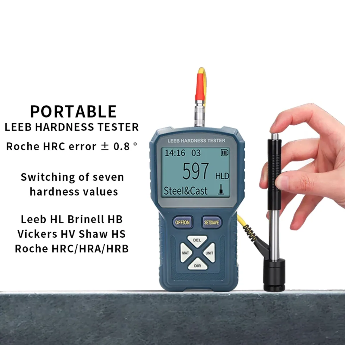 Portable Leeb Hardness Tester | HLD 170 to 960 | ±6% (HLD=800) - Thumbnail 2