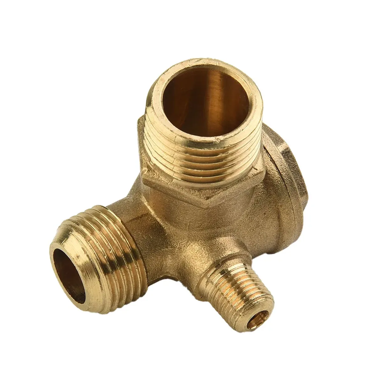 Air Compressor Check Valve 3 Port Brass | 20mm, 19mm and 10mm Male Threads - Thumbnail 5