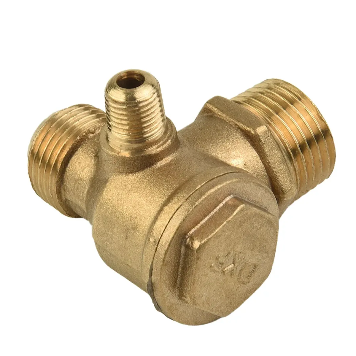 Air Compressor Check Valve 3 Port Brass | 20mm, 19mm and 10mm Male Threads - Thumbnail 3