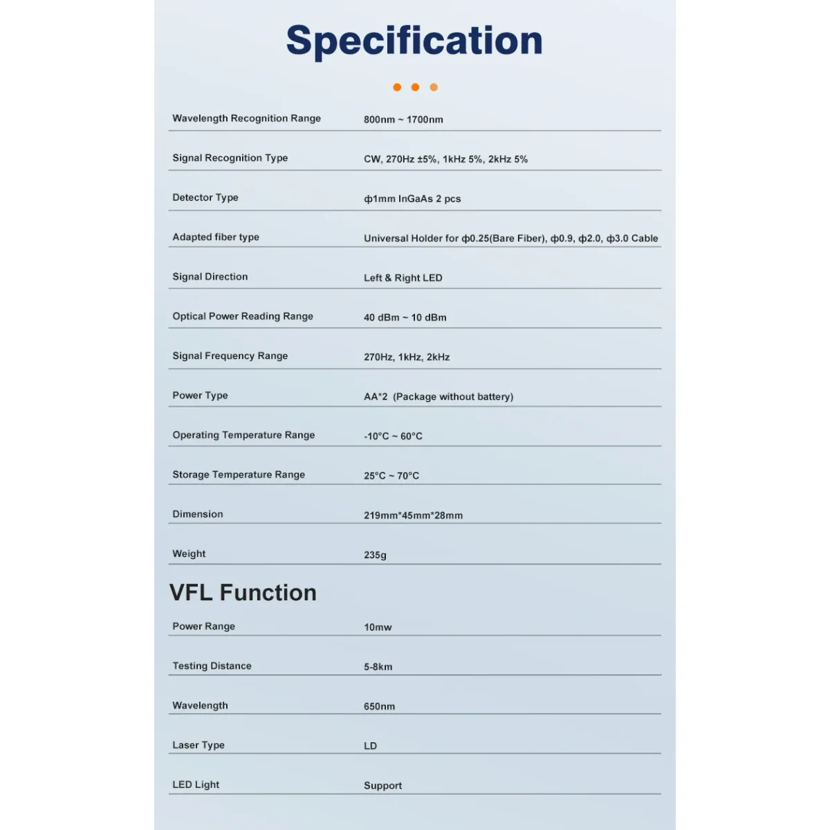 Live Fibre Identifier FI-20V | 10mW VFL up to 5km | 800 to 1700nm - Thumbnail 5