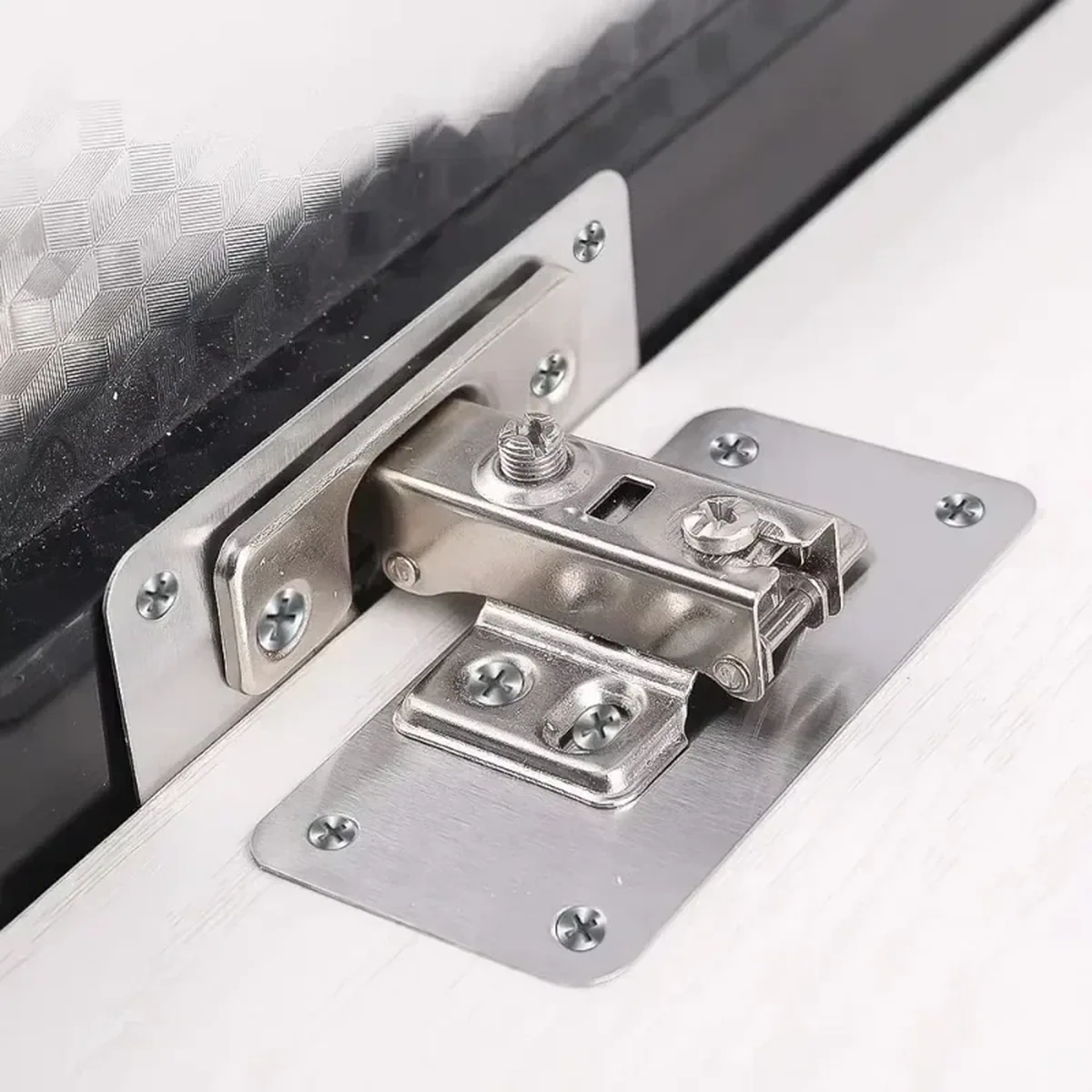 Hinge Repair Plate Kit | Stainless Steel Mounting Plates | 2/4/10Pcs for Home Kitchen - Thumbnail 2