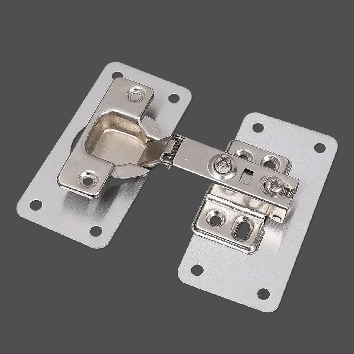 Hinge Repair Plate Kit | Stainless Steel Mounting Plates | 2/4/10Pcs for Home Kitchen - Thumbnail 3