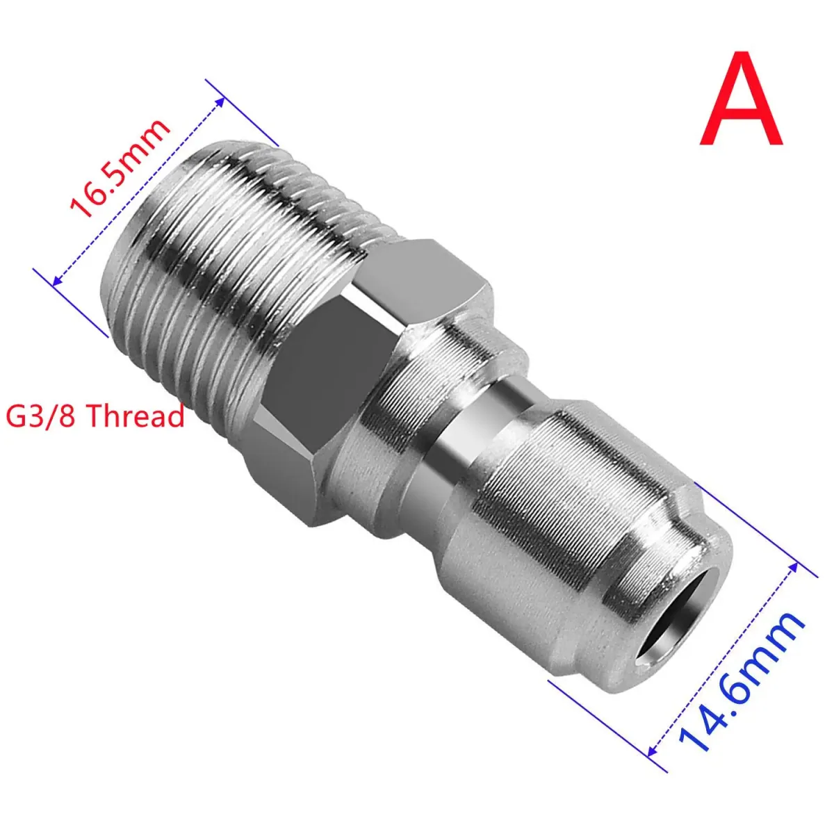 Pressure Washer Hose Connector 3/8" | G3/8 Thread | Stainless | 4 Types