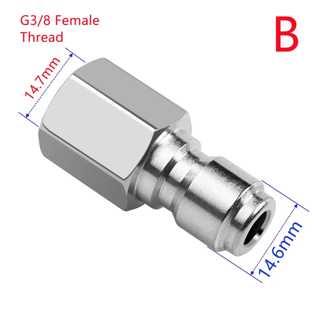 Pressure Washer Hose Connector 3/8" | G3/8 Thread | Stainless | 4 Types - Thumbnail 3