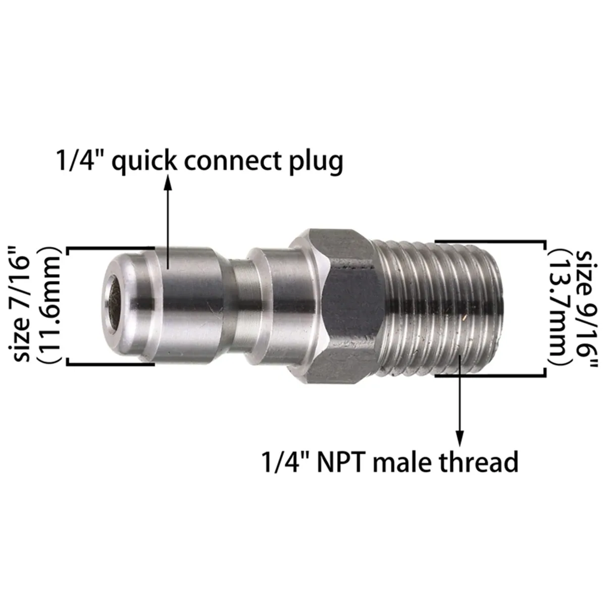 Pressure Washer Hose Coupler 1/4 Inch | Stainless Steel | Up to 5000 PSI