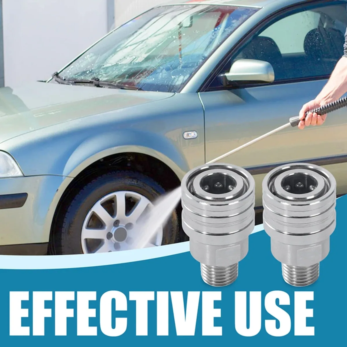 Pressure Washer Hose Coupler 1/4 Inch | Stainless Steel | Up to 5000 PSI - Thumbnail 2