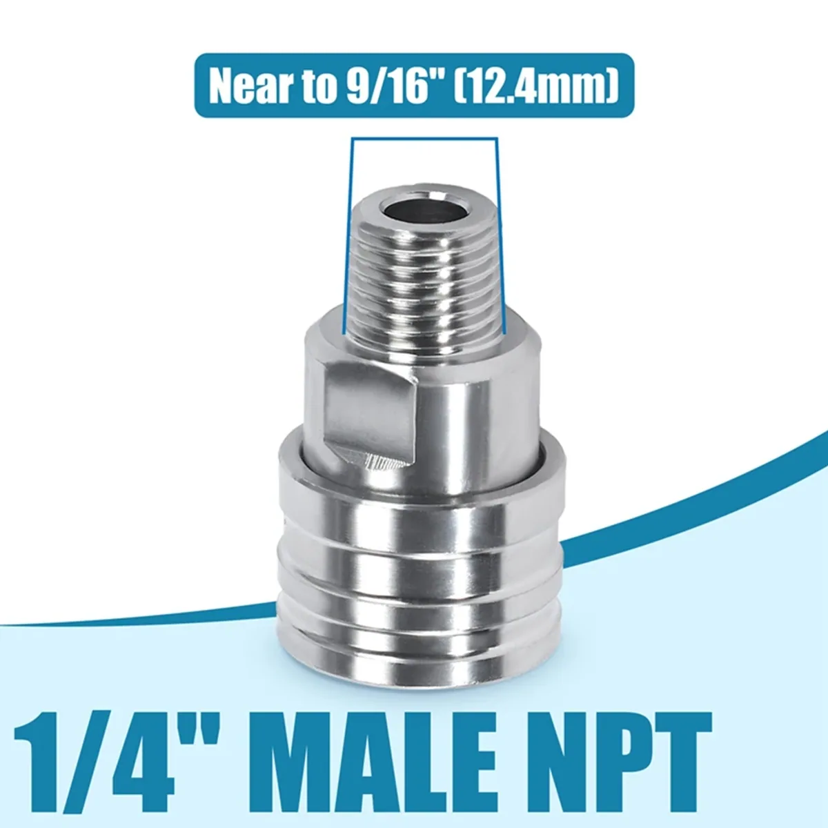 Pressure Washer Hose Coupler 1/4 Inch | Stainless Steel | Up to 5000 PSI - Thumbnail 4