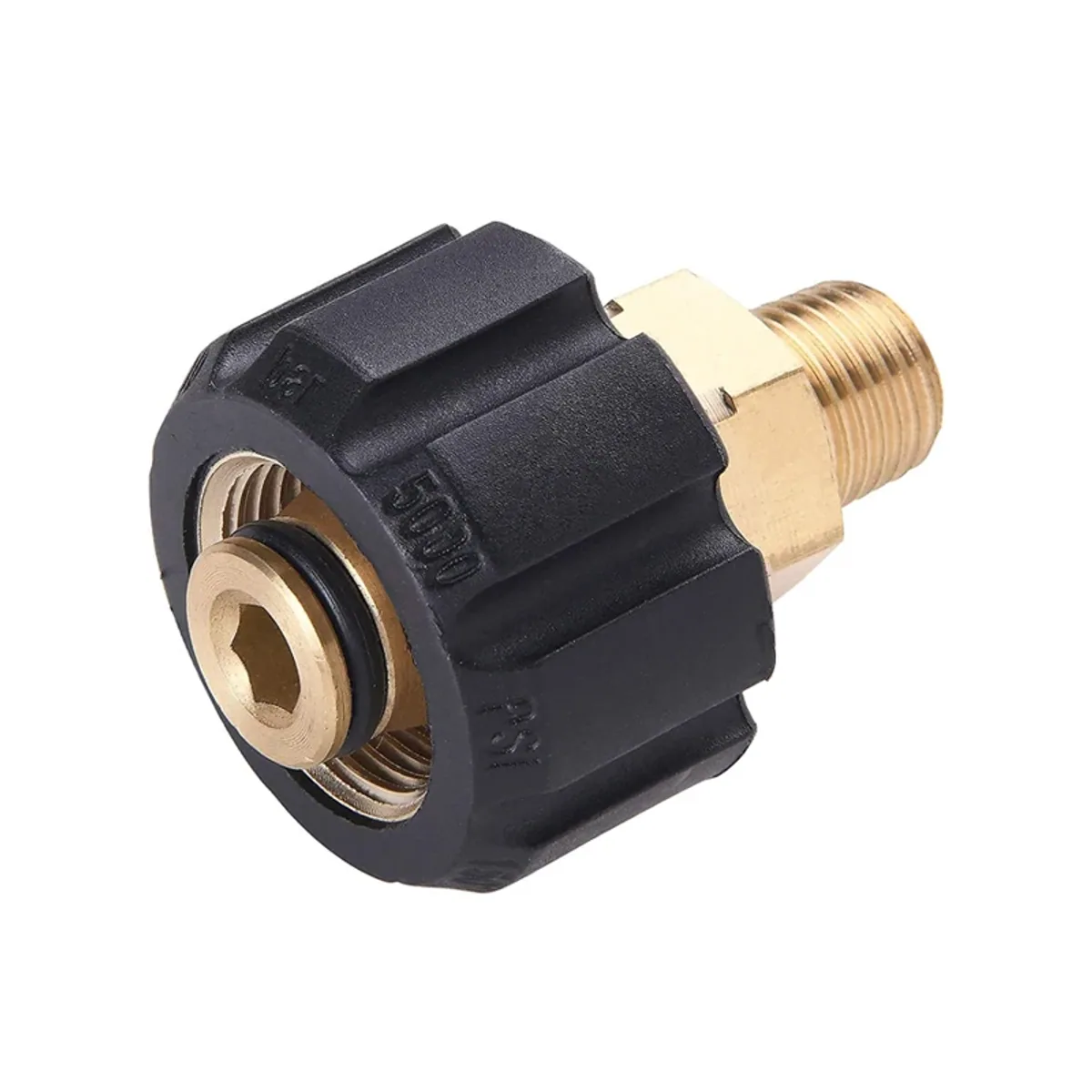 Pressure Washer Hose Adapter M22 | 1/4 or 3/8 Inch Male | 5000 PSI