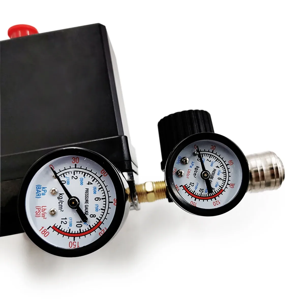 Air Compressor Pressure Switch 220V | 4 Port Manifold | 30-120PSI Gauge - Thumbnail 2