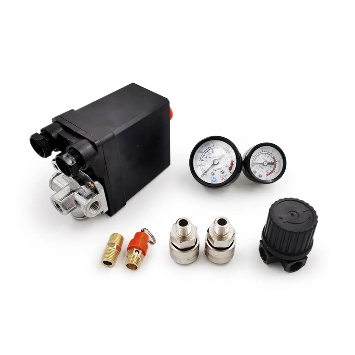 Air Compressor Pressure Switch 220V | 4 Port Manifold | 30-120PSI Gauge - Thumbnail 6
