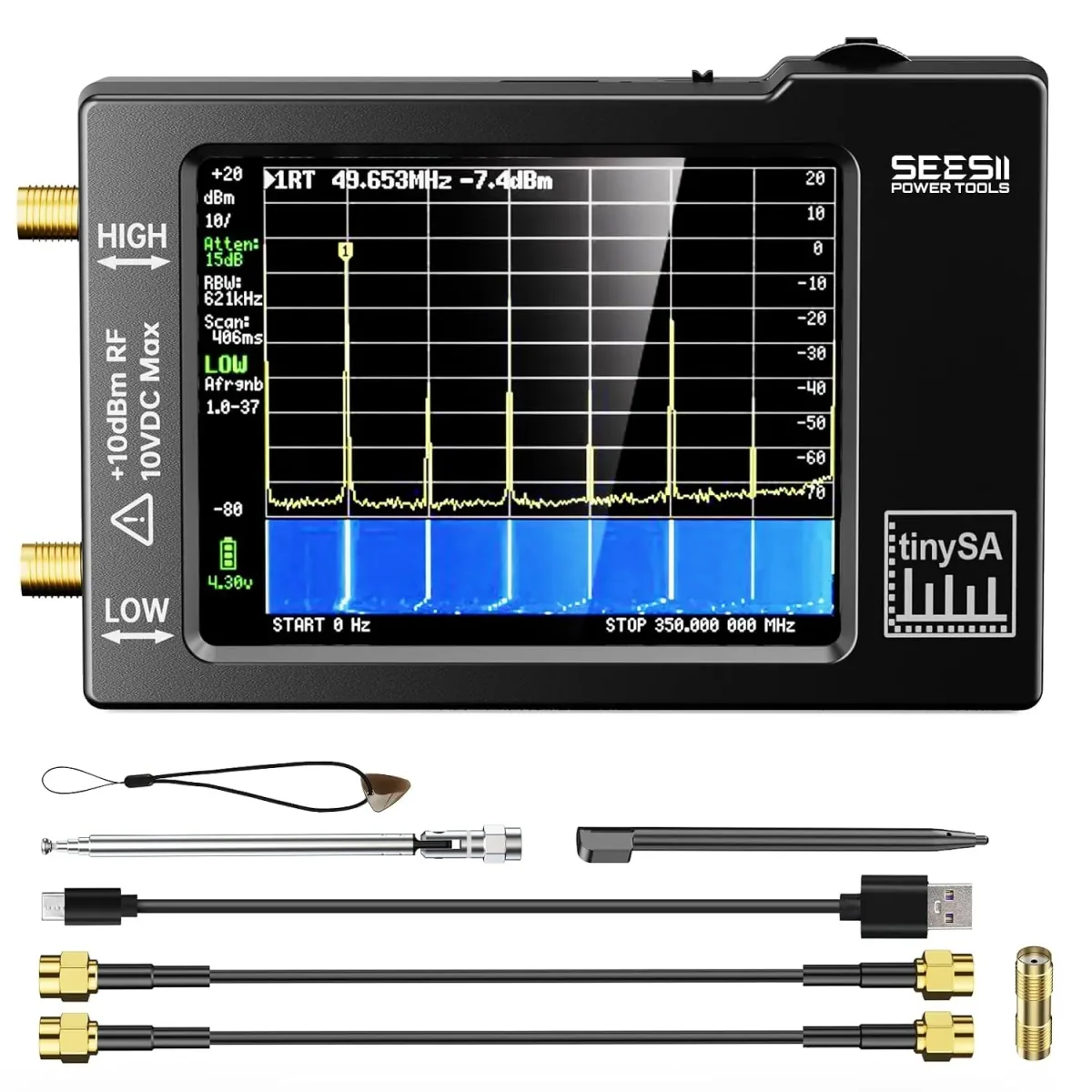 Spectrum Analyser TinySA V0.3.1 | 100kHz to 960MHz | Signal Generator