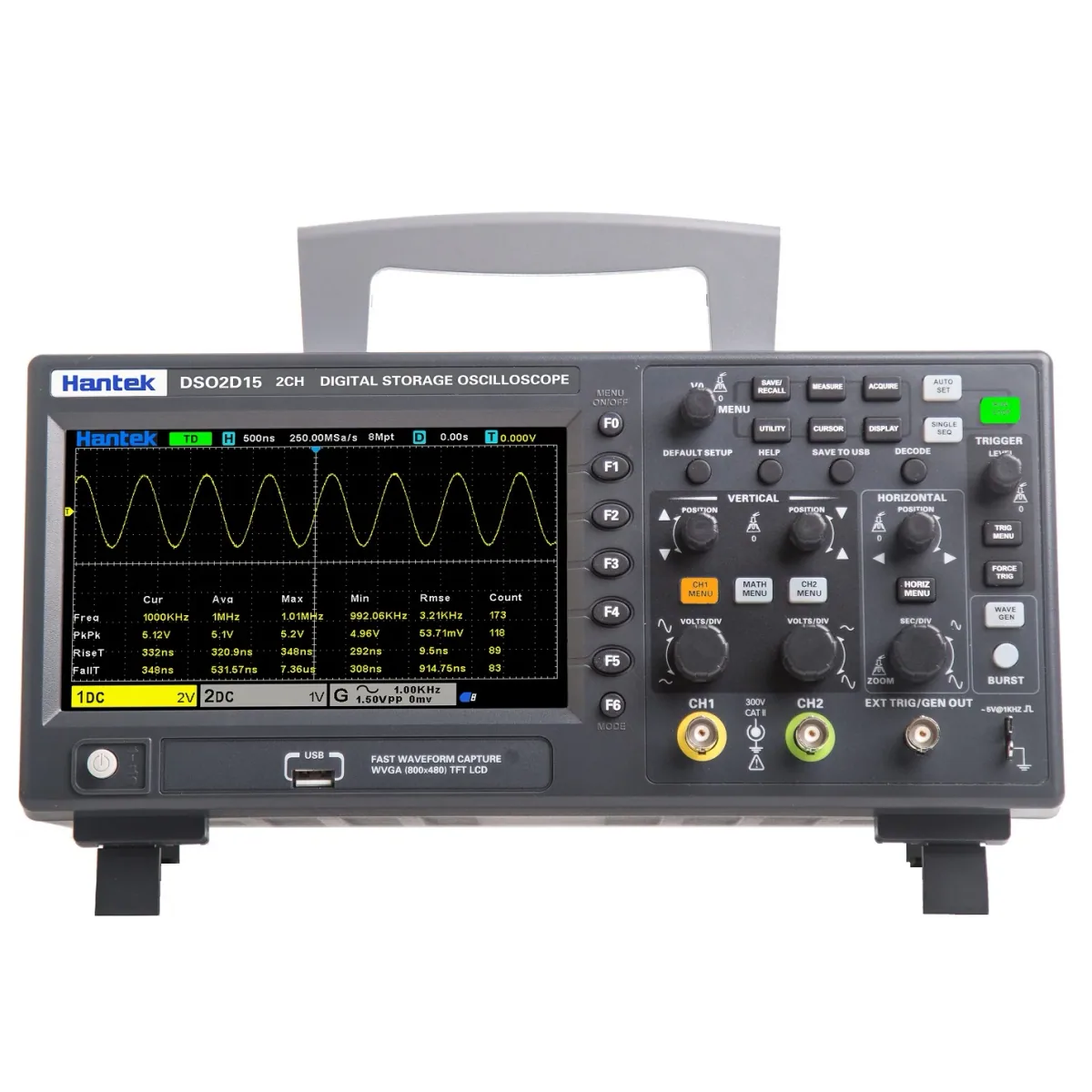 Digital Oscilloscope | 2CH 100 or 150MHz 1GSa/s 8M | DSO2D15 Series