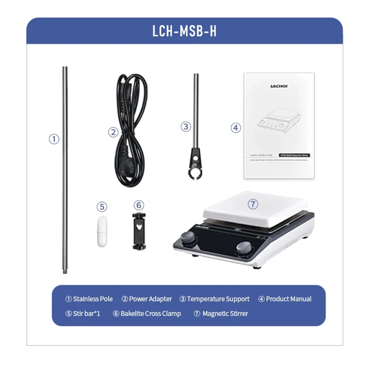 Magnetic Stirrer Hot Plate MSB Series | 5L | RT to 300°C | 1600rpm - Thumbnail 6