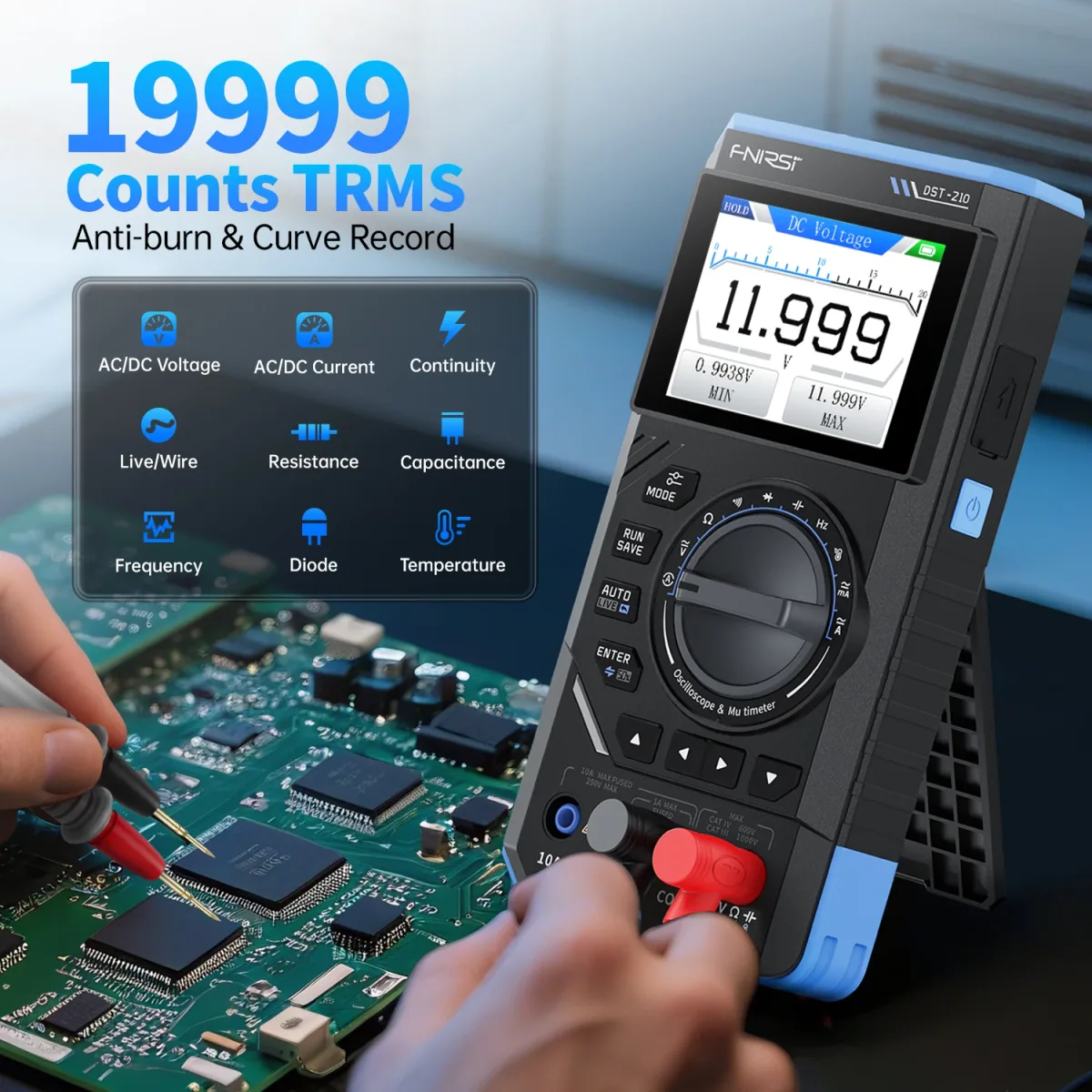Multimeter Oscilloscope DST-210/DST-201 | 19999 Counts TRMS | Up to 10MHz - Thumbnail 6