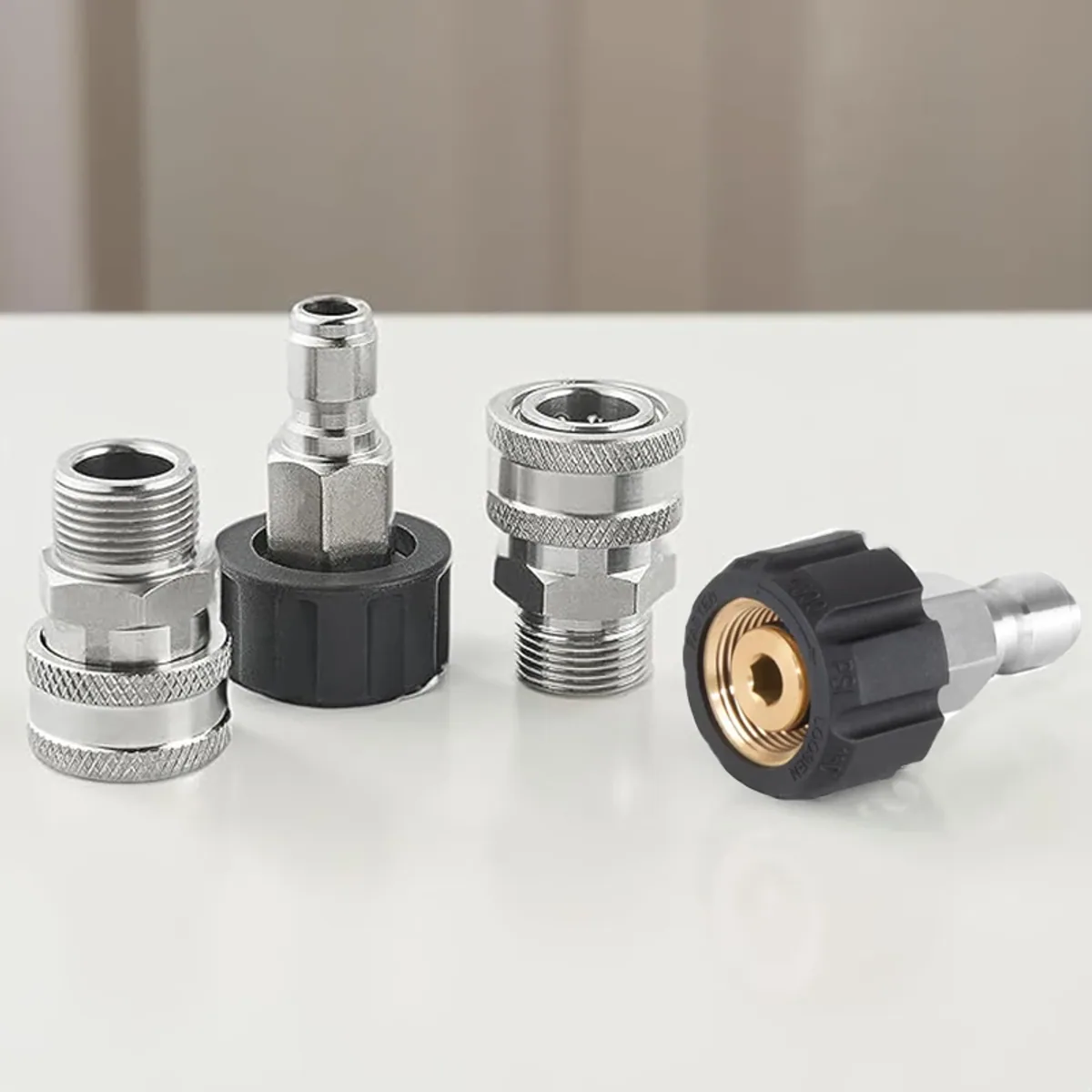 Pressure Washer Hose Connector Set M22-14 to 3/8 Quick Connect | Stainless