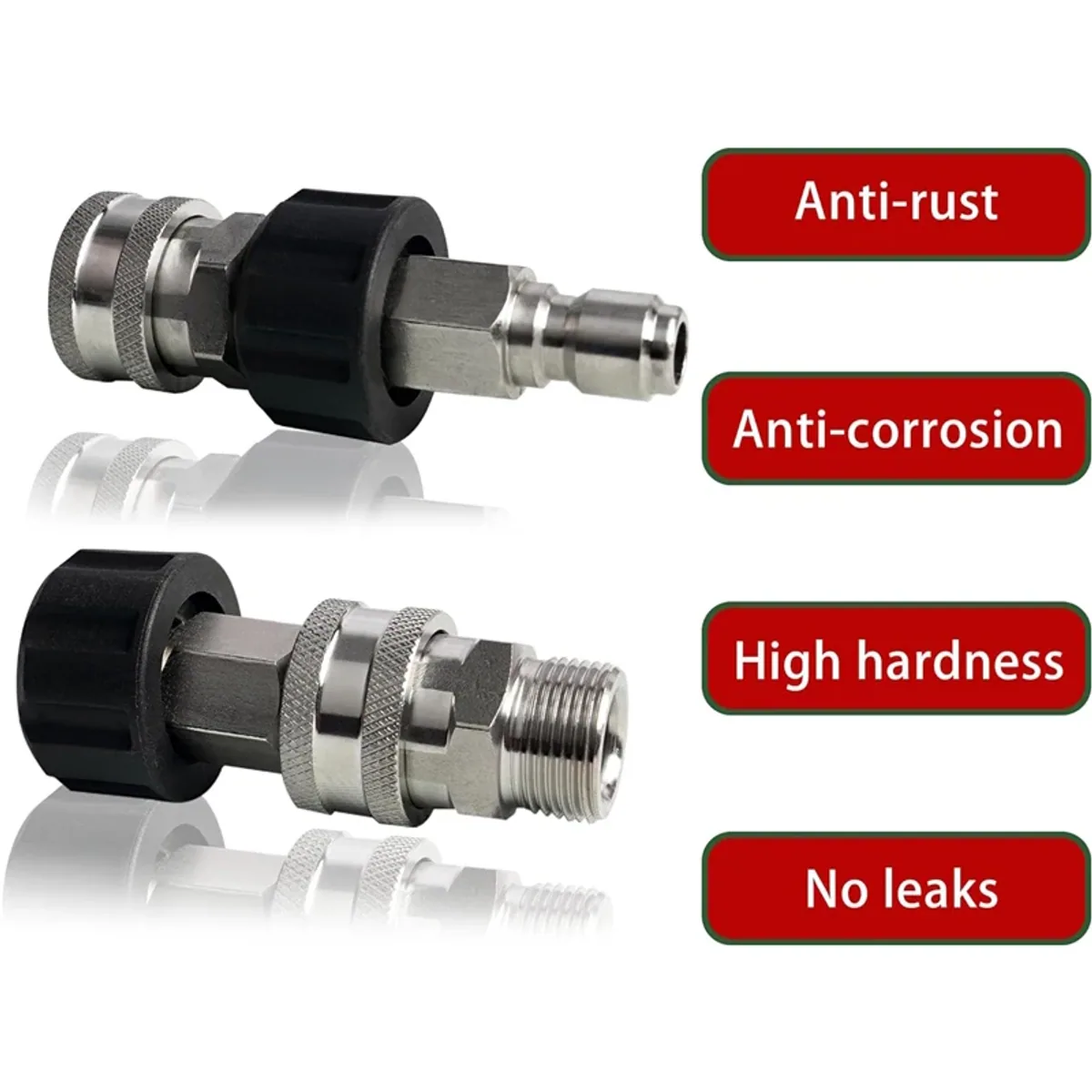 Pressure Washer Hose Connector Set M22-14 to 3/8 Quick Connect | Stainless - Thumbnail 5