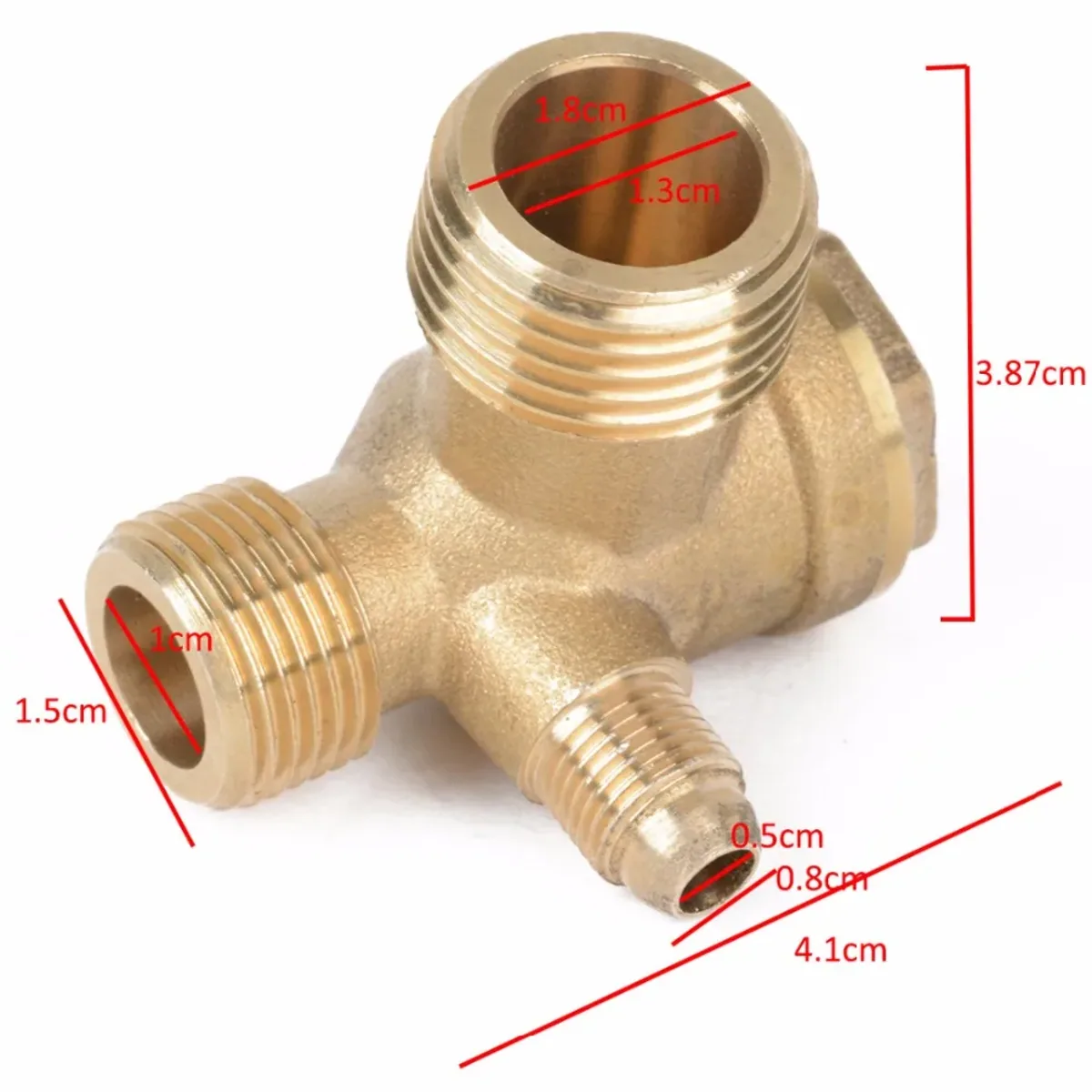Air Compressor Check Valve | 3 Port Male Thread | Brass, Zinc or Aluminium - Thumbnail 3