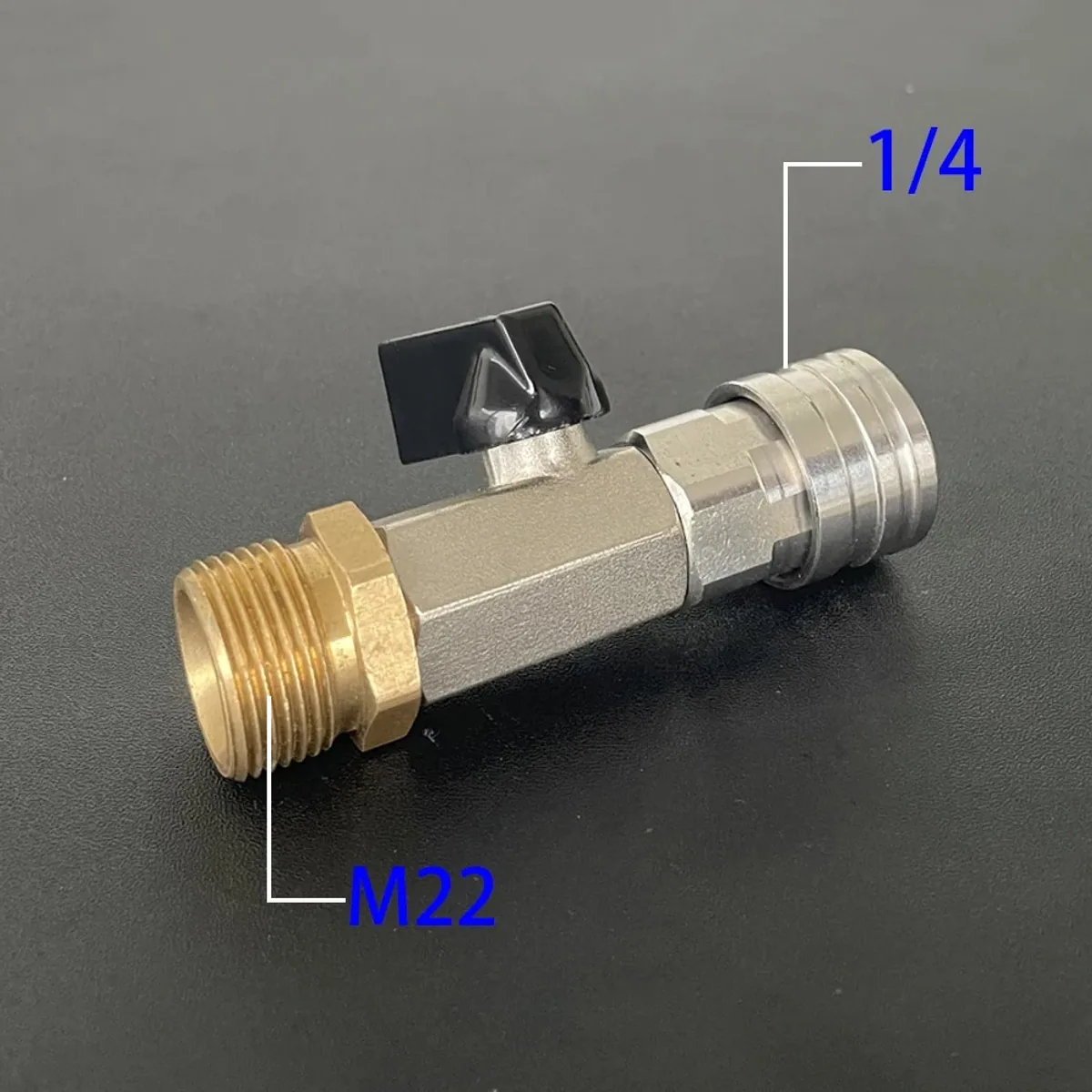 Pressure Washer Hose Adapter M22 14mm | Ball Valve | 1/4 Inch Quick Connect