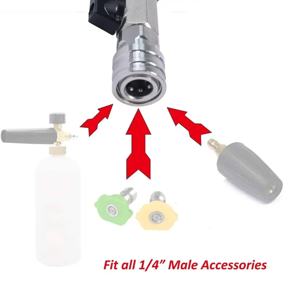 Pressure Washer Hose Adapter M22 14mm | Ball Valve | 1/4 Inch Quick Connect - Thumbnail 4