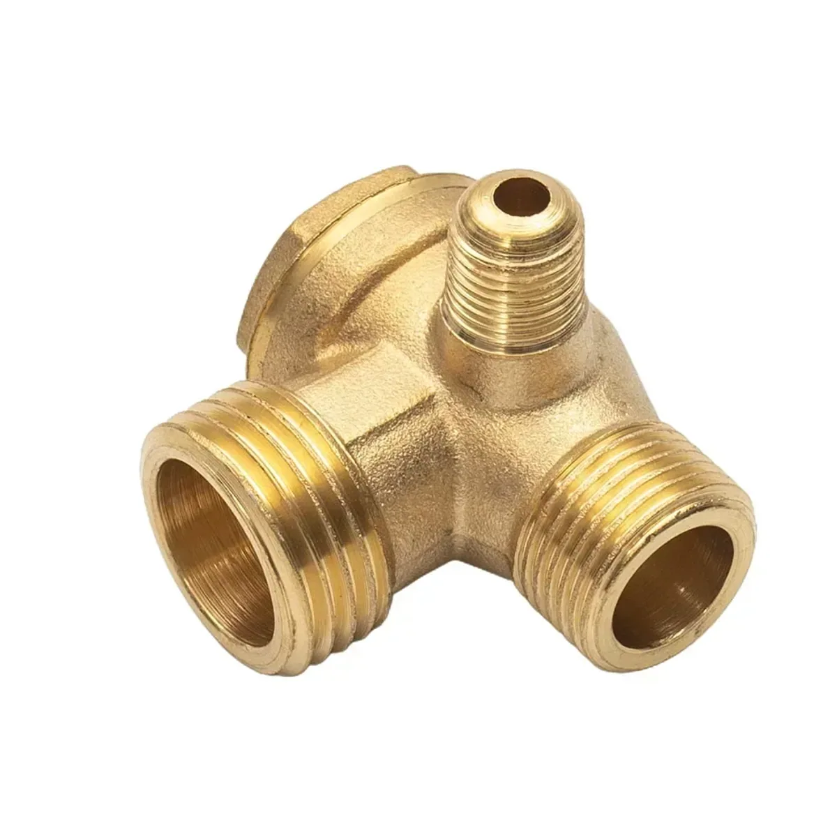 Air Compressor Check Valve | 3-Port Brass | 10, 16, 20mm Male Thread - Thumbnail 3