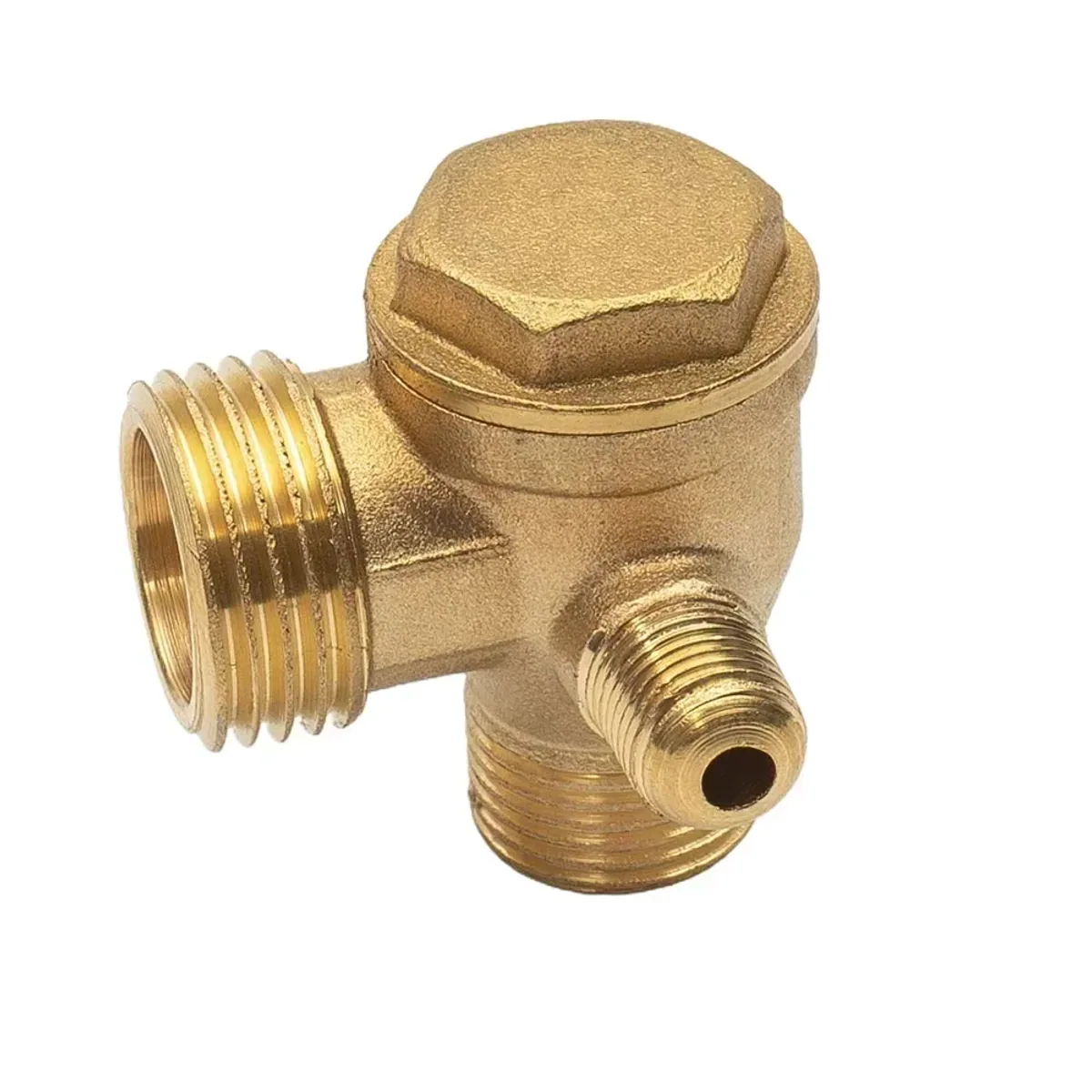 Air Compressor Check Valve | 3-Port Brass | 10, 16, 20mm Male Thread - Thumbnail 4