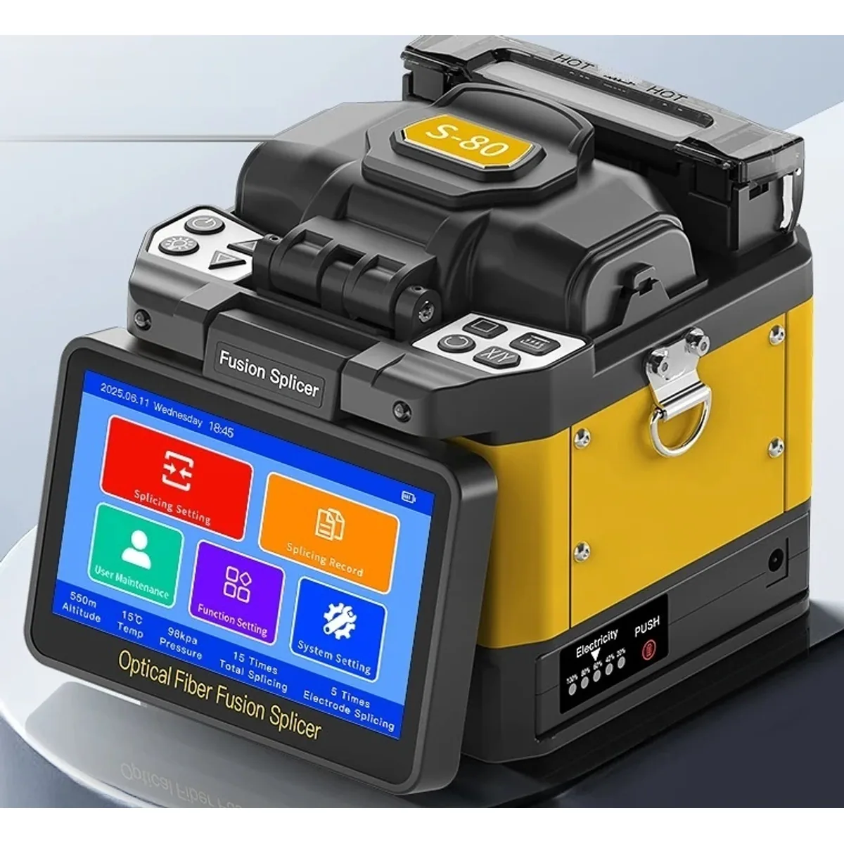 Fusion Splicer S-80 | 6-Motor Core Alignment | 5 Inch Flip Touch Screen