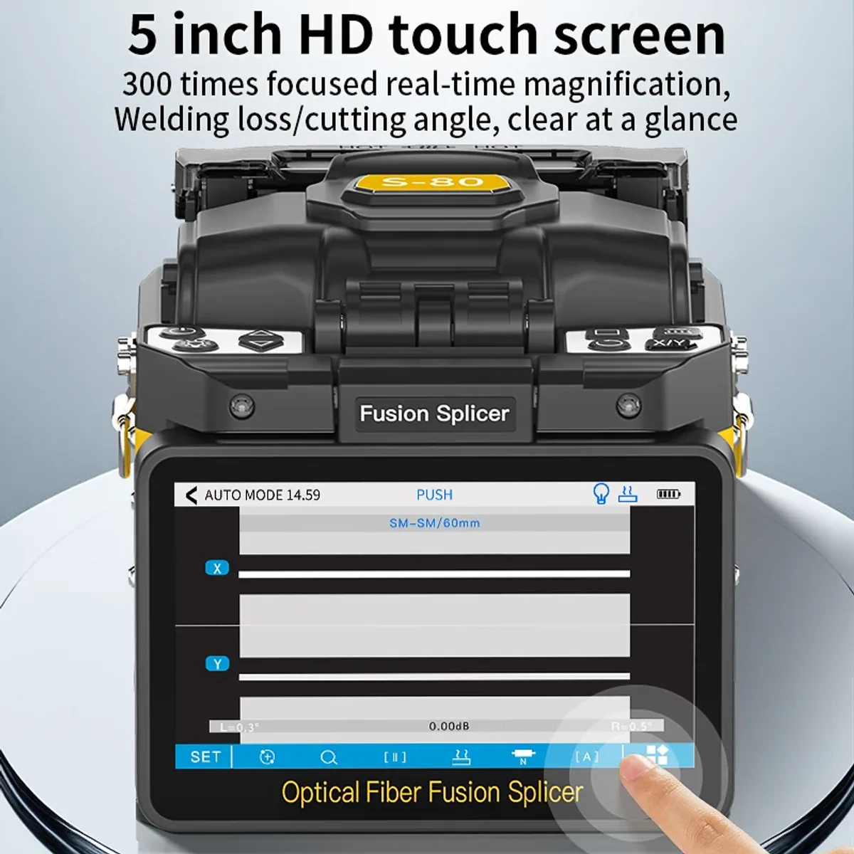 Fusion Splicer S-80 | 6-Motor Core Alignment | 5 Inch Flip Touch Screen - Thumbnail 2