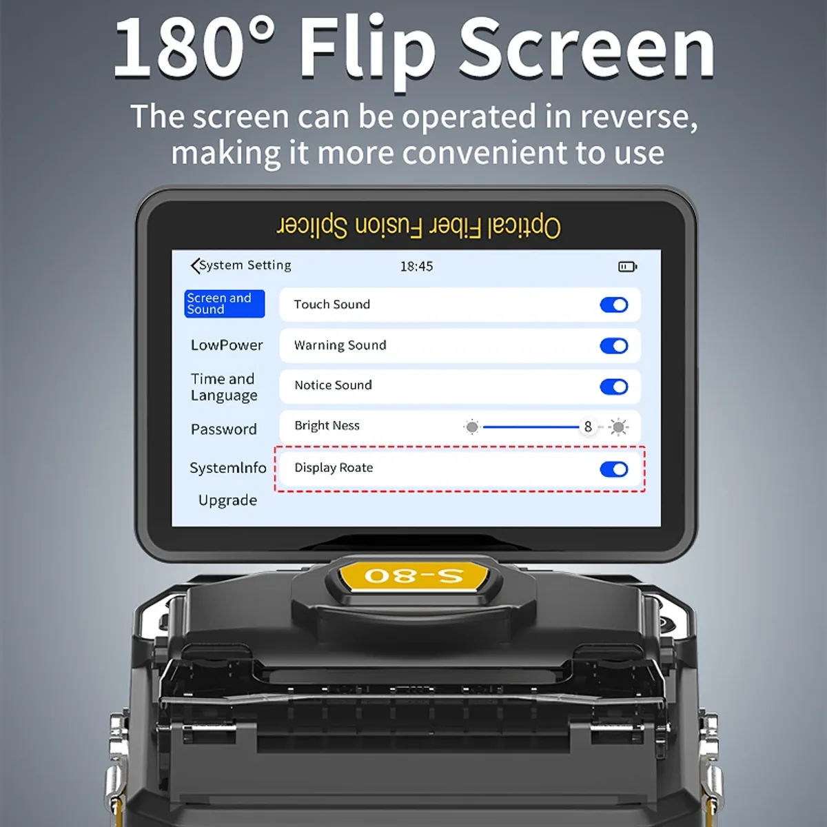 Fusion Splicer S-80 | 6-Motor Core Alignment | 5 Inch Flip Touch Screen - Thumbnail 3